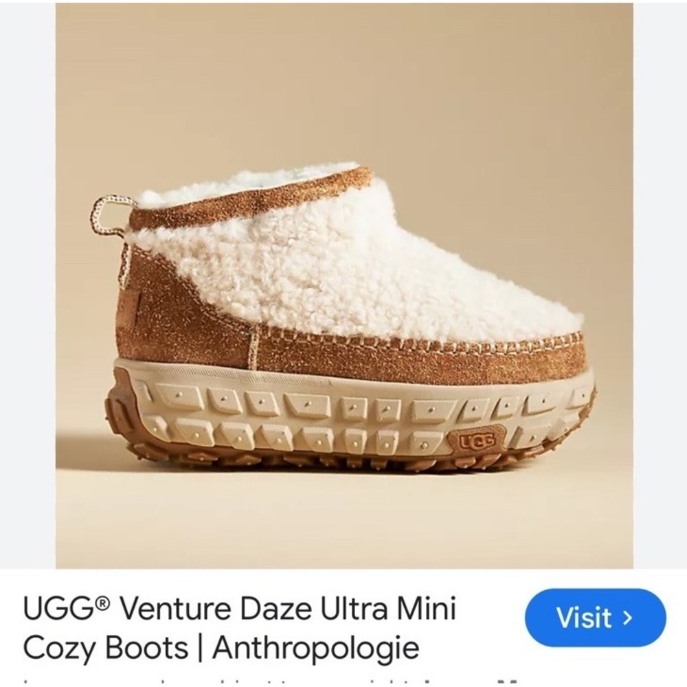 UGG VENTURE DAZE ULTRA MINI COZY NATURAL BOOT UNISEX US 6W CHESTNUT PLATFORM UGG - Picture 13 of 13